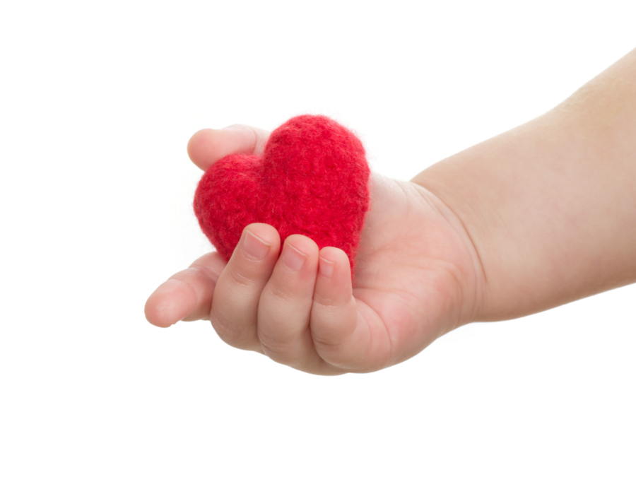 Une petite main d'enfant qui confie son coeur aux nouveaux professionnels de santé sortant du cours PEARS certifié par l'American Heart Association.